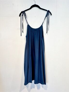 Jenny Kayne Blue Tie-Strap Silk dress